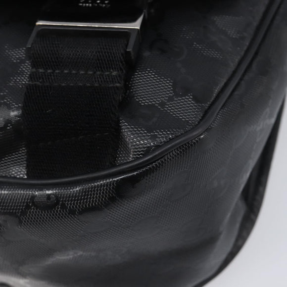 GUCCI GG Implementation Shoulder Bag PVC Black Silver 201732 Auth ka3564