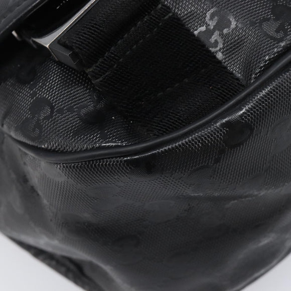 GUCCI GG Implementation Shoulder Bag PVC Black Silver 201732 Auth ka3564