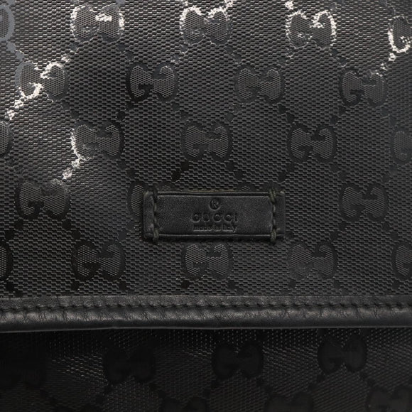 GUCCI GG Implementation Shoulder Bag PVC Black Silver 201732 Auth ka3564