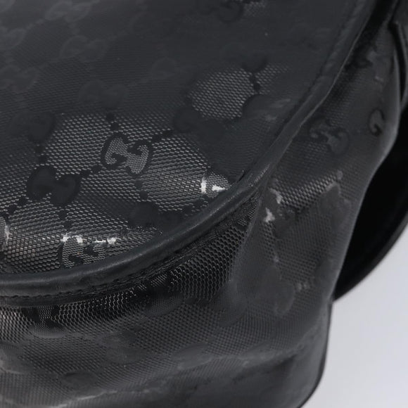 GUCCI GG Implementation Shoulder Bag PVC Black Silver 201732 Auth ka3564