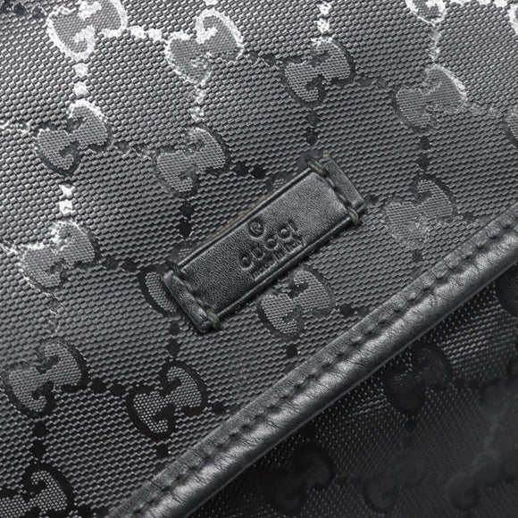 GUCCI GG Implementation Shoulder Bag PVC Black Silver 201732 Auth ka3564