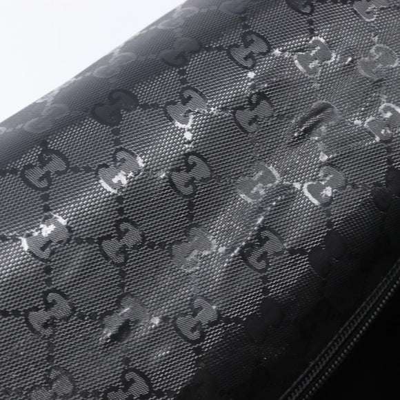 GUCCI GG Implementation Shoulder Bag PVC Black Silver 201732 Auth ka3564