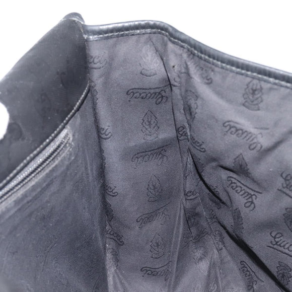 GUCCI GG Implementation Shoulder Bag PVC Black Silver 201732 Auth ka3564