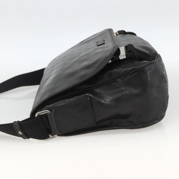GUCCI GG Implementation Shoulder Bag PVC Black Silver 201732 Auth ka3564