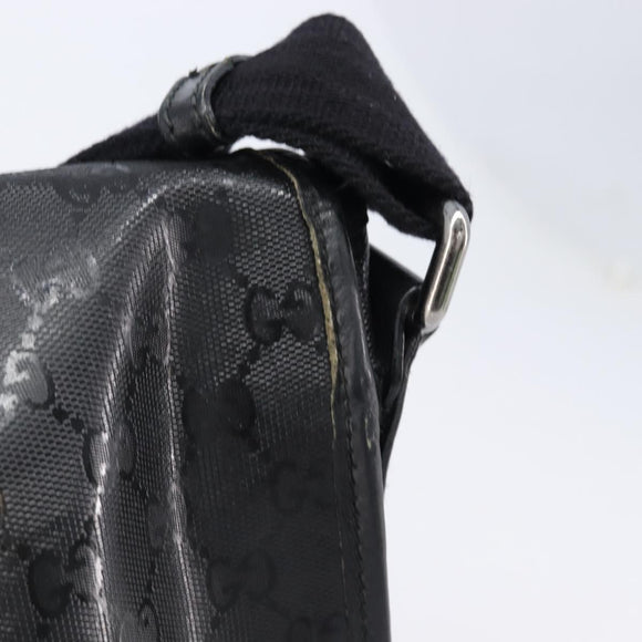 GUCCI GG Implementation Shoulder Bag PVC Black Silver 201732 Auth ka3564