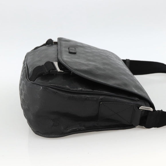 GUCCI GG Implementation Shoulder Bag PVC Black Silver 201732 Auth ka3564