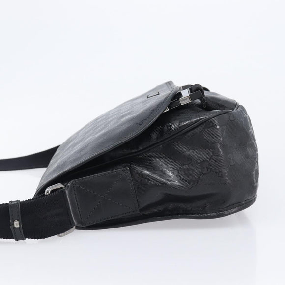 GUCCI GG Implementation Shoulder Bag PVC Black Silver 201732 Auth ka3564