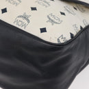 MCM Vicetos Logogram Shoulder Bag PVC Leather White Gold Auth ka3568-11