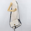 MCM Vicetos Logogram Shoulder Bag PVC Leather White Gold Auth ka3568-23