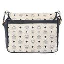 MCM Vicetos Logogram Shoulder Bag PVC Leather White Gold Auth ka3568-3