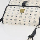 MCM Vicetos Logogram Shoulder Bag PVC Leather White Gold Auth ka3568-6