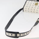 MCM Vicetos Logogram Shoulder Bag PVC Leather White Gold Auth ka3568-7