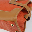 Salvatore Ferragamo Gancini Shoulder Bag PVC Leather Orange Gold Auth ka357-16