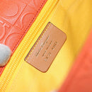 Salvatore Ferragamo Gancini Shoulder Bag PVC Leather Orange Gold Auth ka357-11