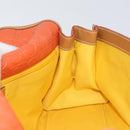 Salvatore Ferragamo Gancini Shoulder Bag PVC Leather Orange Gold Auth ka357-20