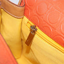 Salvatore Ferragamo Gancini Shoulder Bag PVC Leather Orange Gold Auth ka357-22