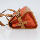 Salvatore Ferragamo Gancini Shoulder Bag PVC Leather Orange Gold Auth ka357-4