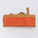 Salvatore Ferragamo Gancini Shoulder Bag PVC Leather Orange Gold Auth ka357-5