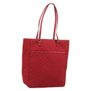 Christian Dior Trotter Canvas Tote Bag Red Silver Auth ka3572-1