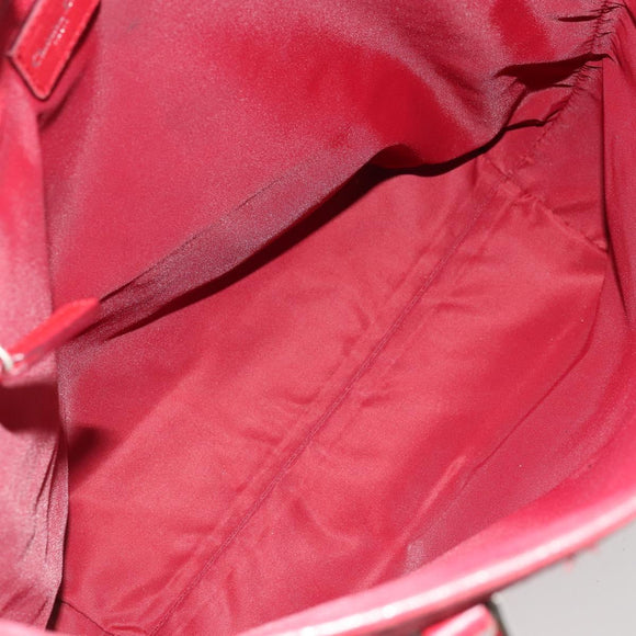Christian Dior Trotter Canvas Tote Bag Red Silver Auth ka3572