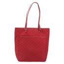 Christian Dior Trotter Canvas Tote Bag Red Silver Auth ka3572-2