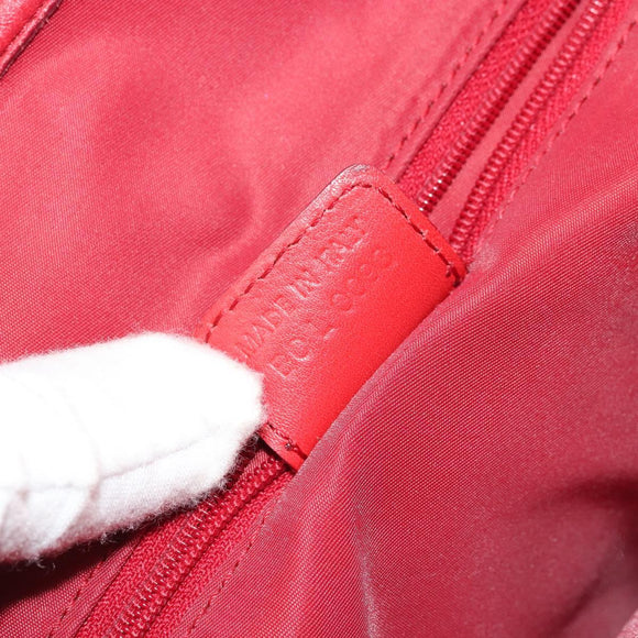 Christian Dior Trotter Canvas Tote Bag Red Silver Auth ka3572