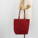 Christian Dior Trotter Canvas Tote Bag Red Silver Auth ka3572-23