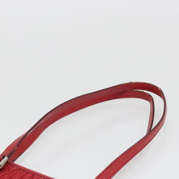 Christian Dior Trotter Canvas Tote Bag Red Silver Auth ka3572