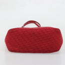 Christian Dior Trotter Canvas Tote Bag Red Silver Auth ka3572-9