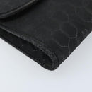 Christian Dior Honeycomb Canvas Chain Shoulder Bag PVC Black Gold Auth ka3574-11