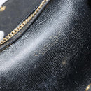 Christian Dior Honeycomb Canvas Chain Shoulder Bag PVC Black Gold Auth ka3574-16