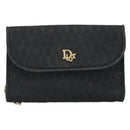 Christian Dior Honeycomb Canvas Chain Shoulder Bag PVC Black Gold Auth ka3574-2