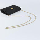 Christian Dior Honeycomb Canvas Chain Shoulder Bag PVC Black Gold Auth ka3574-7