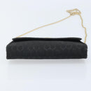 Christian Dior Honeycomb Canvas Chain Shoulder Bag PVC Black Gold Auth ka3574-9
