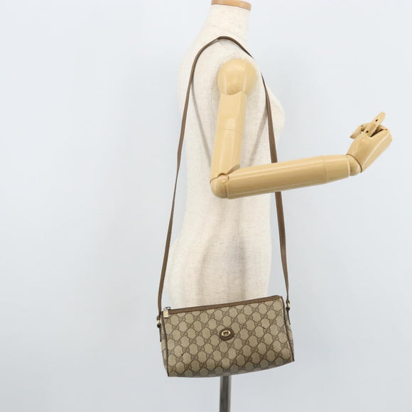 GUCCI GG Supreme Shoulder Bag PVC Beige Gold 89 01 021 Auth ka3575