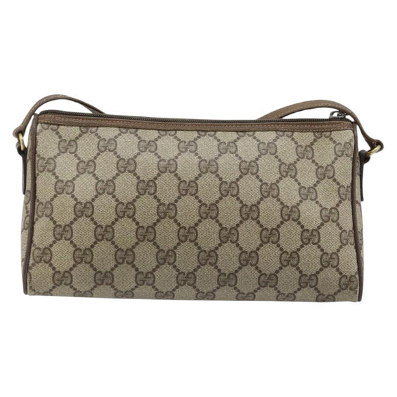 GUCCI GG Supreme Shoulder Bag PVC Beige Gold 89 01 021 Auth ka3575