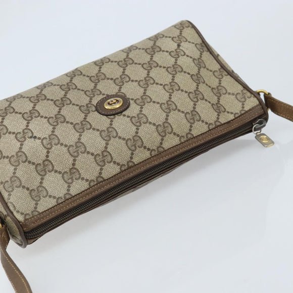 GUCCI GG Supreme Shoulder Bag PVC Beige Gold 89 01 021 Auth ka3575