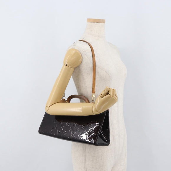 LOUIS VUITTON Monogram Vernis Roxbury Drive Hand Bag Amarante M91995 Auth ka3576