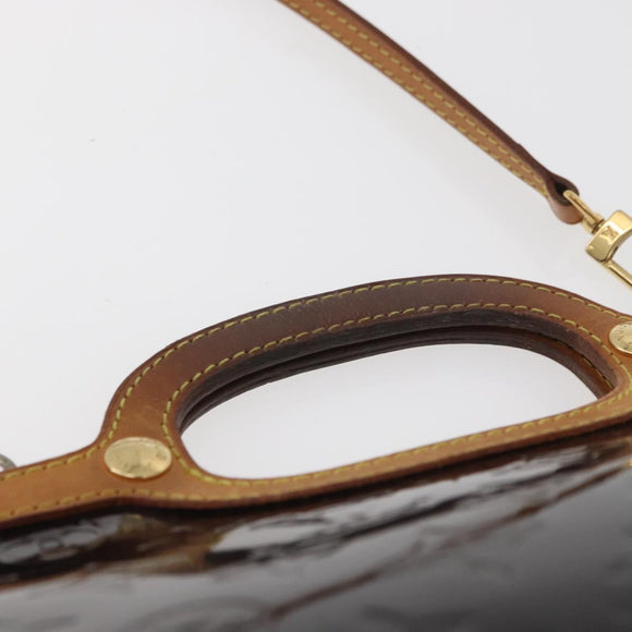 LOUIS VUITTON Monogram Vernis Roxbury Drive Hand Bag Amarante M91995 Auth ka3576