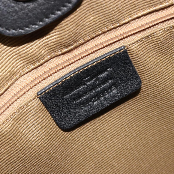 Salvatore Ferragamo Tote Bag Canvas Black Silver Auth ka3582