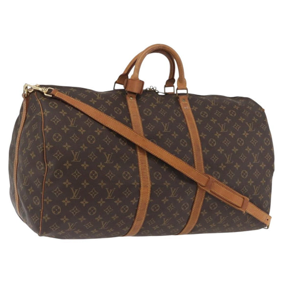 LOUIS VUITTON Monogram Keepall Bandouliere 60 Boston Tasche M41412 LV Auth ka3589