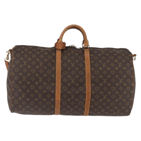 LOUIS VUITTON Monogram Keepall Bandouliere 60 Boston Tasche M41412 LV Auth ka3589