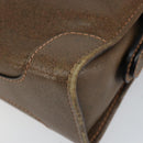 GUCCI Web Sherry Line Shoulder Bag Leather Brown Gold Auth ka359-9