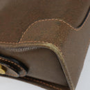 GUCCI Web Sherry Line Shoulder Bag Leather Brown Gold Auth ka359-14