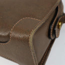 GUCCI Web Sherry Line Shoulder Bag Leather Brown Gold Auth ka359-15