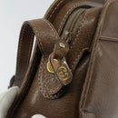 GUCCI Web Sherry Line Shoulder Bag Leather Brown Gold Auth ka359-10