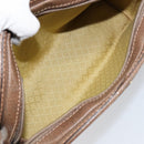 GUCCI Web Sherry Line Shoulder Bag Leather Brown Gold Auth ka359-11