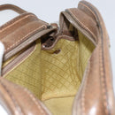 GUCCI Web Sherry Line Shoulder Bag Leather Brown Gold Auth ka359-18