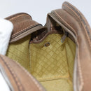 GUCCI Web Sherry Line Shoulder Bag Leather Brown Gold Auth ka359-19