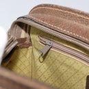 GUCCI Web Sherry Line Shoulder Bag Leather Brown Gold Auth ka359-20